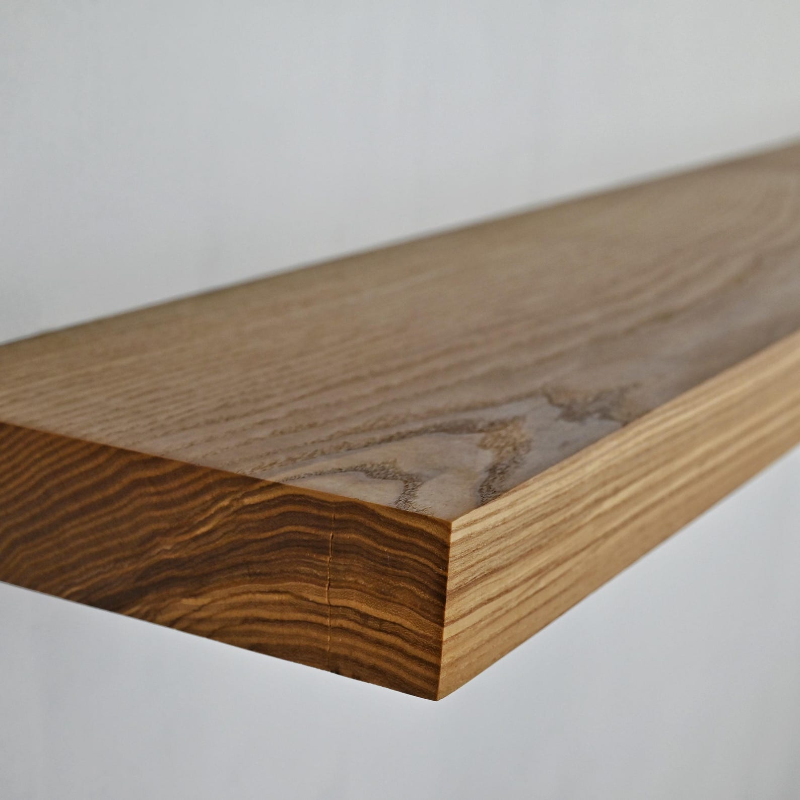 Solid Wood Floating Wall Shelf with Natural Grain Finish image 1